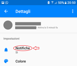 Messenger disattivare notifiche