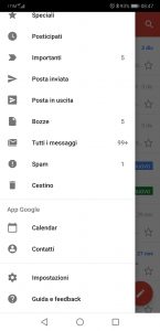 Menu Gmail 